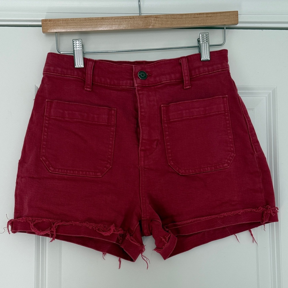 Madewell High Waist Red Shorts